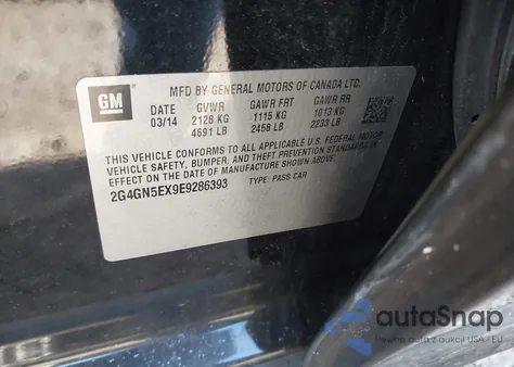 2014 Buick Regal Turbo/E-Assist Premium I из США, поврежденный, VIN 2G4GN5EX9E9286393